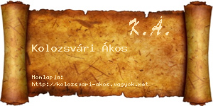 Kolozsvári Ákos névjegykártya