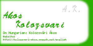 akos kolozsvari business card
